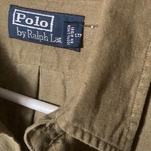 Polo Ralph Lauren 100% Linen Green 
Size S